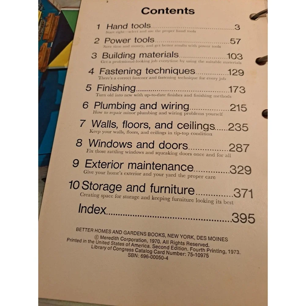 BETTER HOMES and GARDENS HANDYMAN'S BOOK 1974 Repair DIY How To Binder 70s Vtg